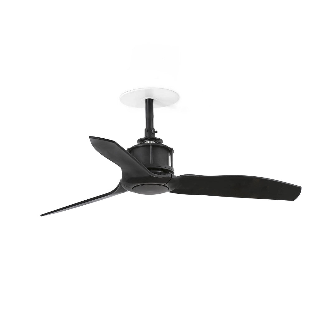 FARO Ventilatore da soffitto a superficie Just Fan S Recess Ø810 mm pale in ABS nero opaco motore DC 6 velocita funzione inversa compatibile TUYA per soffitti inclinati FARO-33424RWT