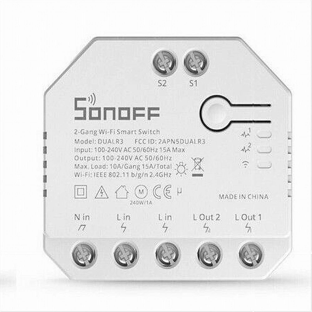 Trade Shop - Controllo Vocale Wifi Alexa Google Home 2 Canali Domotica Sonoff Dual R3 -