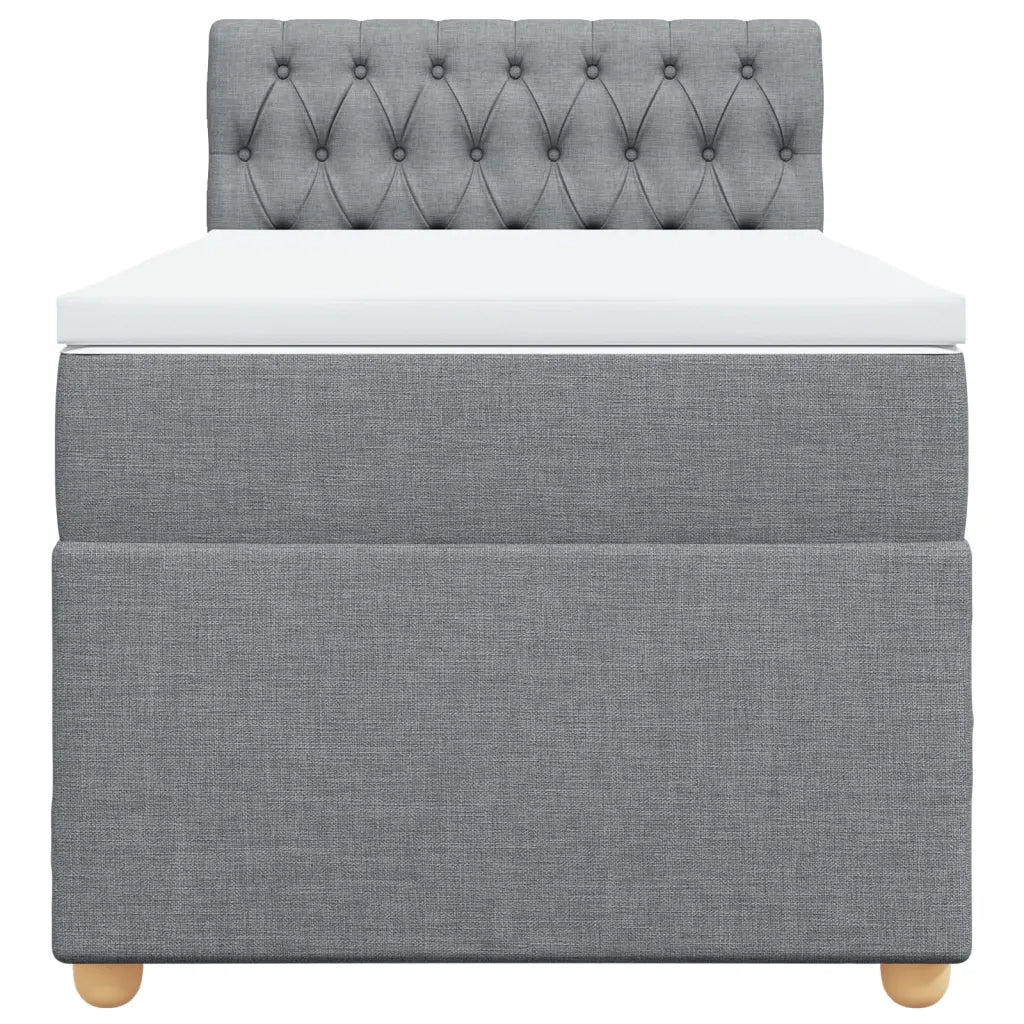Giroletto a Molle con Materasso Grigio Chiaro 90x200 cm Tessuto