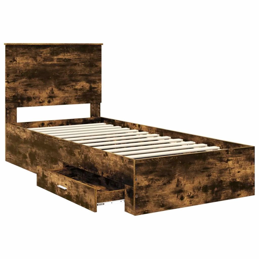 Struttura del letto Rovere fumé 90 x 200 cm Legno multistrato