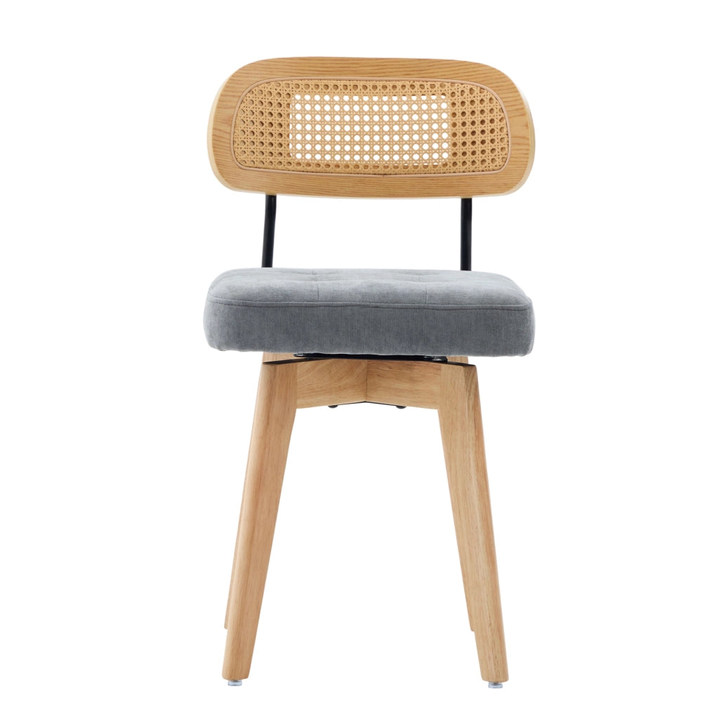 Sedia 43x50x77 cm girevole a 360° in chenille grigia