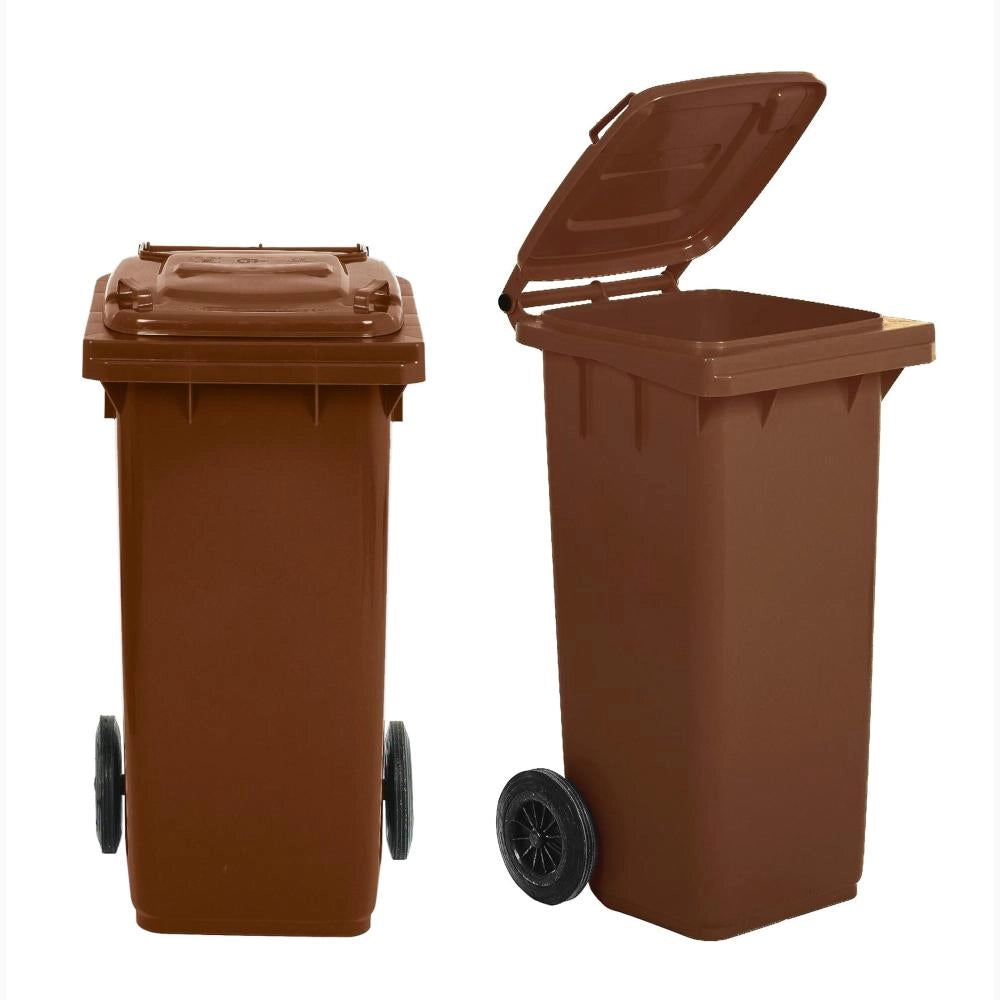 Pattumiera Bidone Portarifiuti per Raccolta Differenziata 120 Litri Colore MARRONE