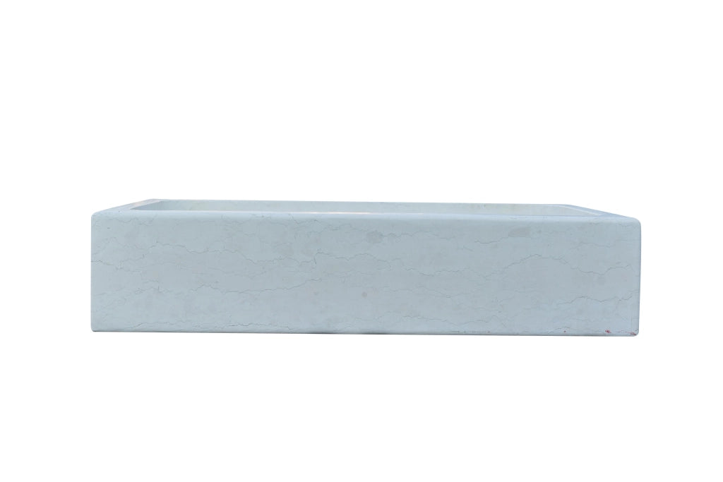 Biscottini Acquaio in marmo bianco L90xPR60xH20 cm Vasca realizzata completamente