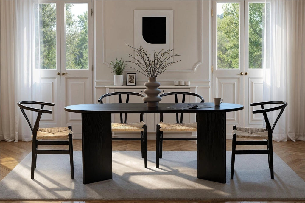 Tavolo da pranzo in legno "Sablin" - 180 x 89 x 75 cm - Legno nero