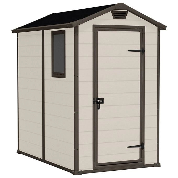 Keter 240025 Manor Casetta da Giardino in Resina con Finestra e Pavimento Incluso 130x192x198 cm colore Beige