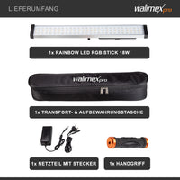 Rainbow Tubo LED fotografia RGB, barra luminosa da 18 W, luce da studio fotografico dimmerabile e bicolore, controllo tramite app
