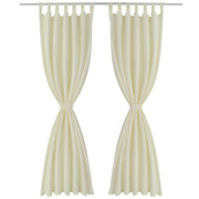 Set di 2 tende in micro raso color crema con passanti 140 x 245 cm decorazione per finestra 4002015