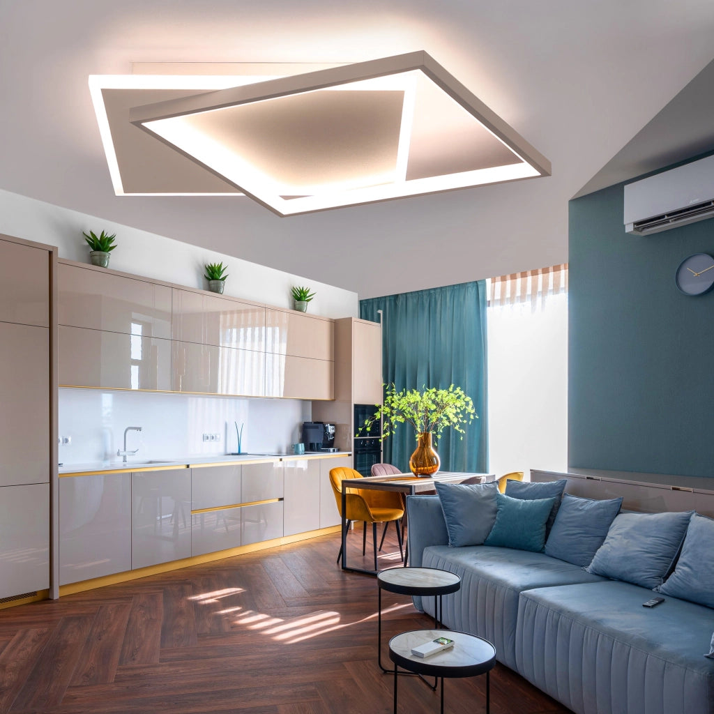 ZMH Lampada da soffitto plafoniera LED 44W dimmerabile quadrata bianca per camera letto