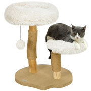 Albero tiragraffi per gatti con letto e piattaforma ¨C zephmum ¨C bianco 61.5 cm