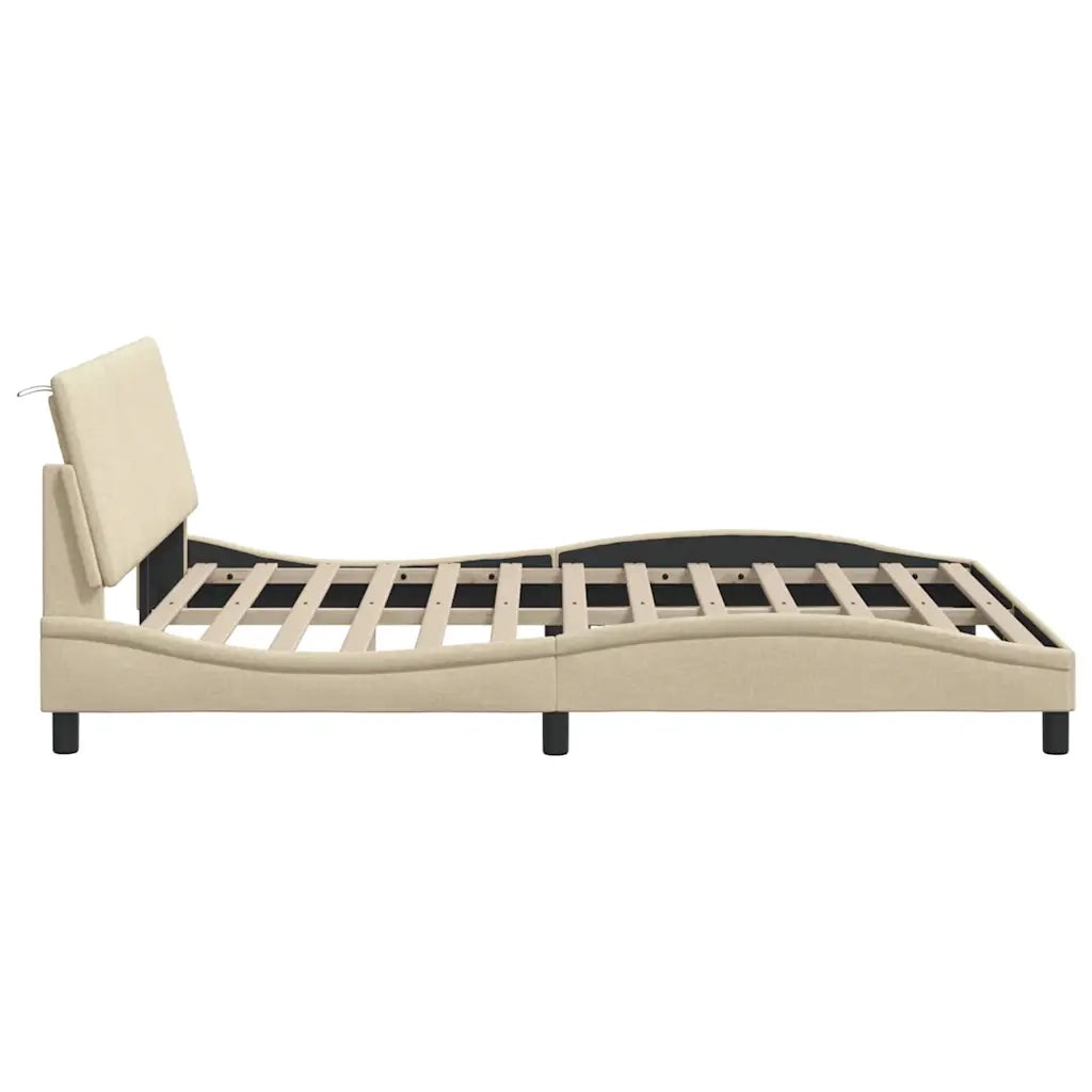 Giroletto senza Materasso Hanko Crema 160x200 cm in Tessuto 3310403