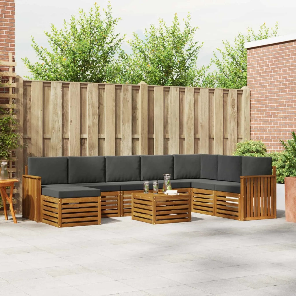 Set divano sezionale con cuscino 9 pcs Naturale e Antracite 3375327