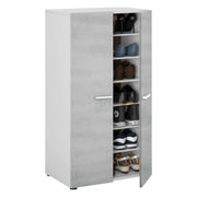 Arful, Armadio Multiuso 2 Ante 6 Ripiani, 75x101h cm Bianco