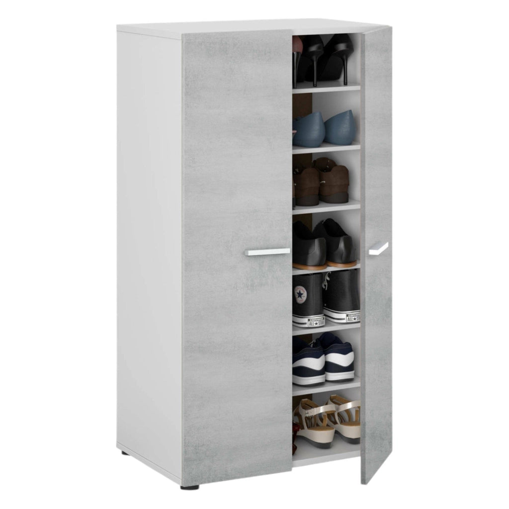 Arful, Armadio Multiuso 2 Ante 6 Ripiani, 75x101h cm Bianco