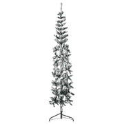 Albero Natale Artificiale Sottile a MetÃ  Neve Fioccata 240 cm