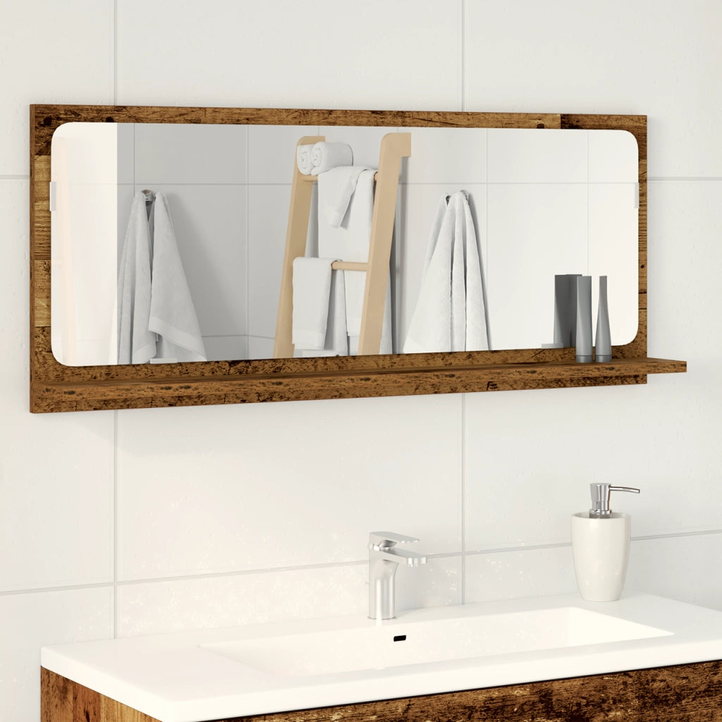 Specchio da bagno  in legno invecchiato 90x10,5x37 cm