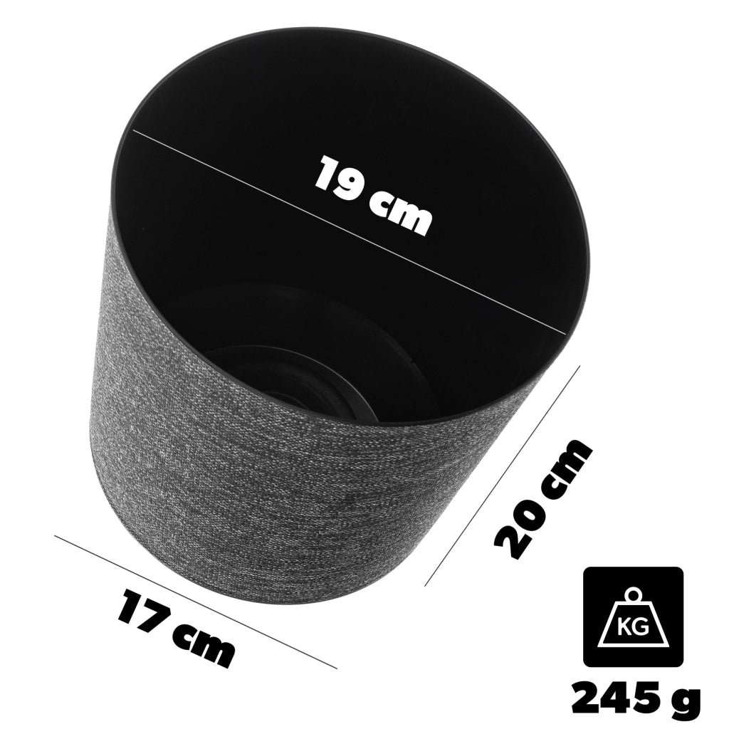 Vaso da fiori KADAX, supporto per fiori, rotondo, nero, fantasia in tessuto, 19 cm