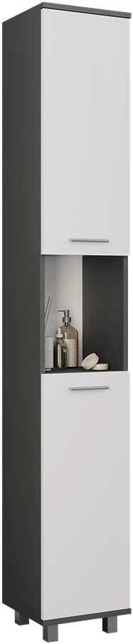 Mobile alto Ilias, Antracite/bianco, 30.2 x 190 cm con 2 porte