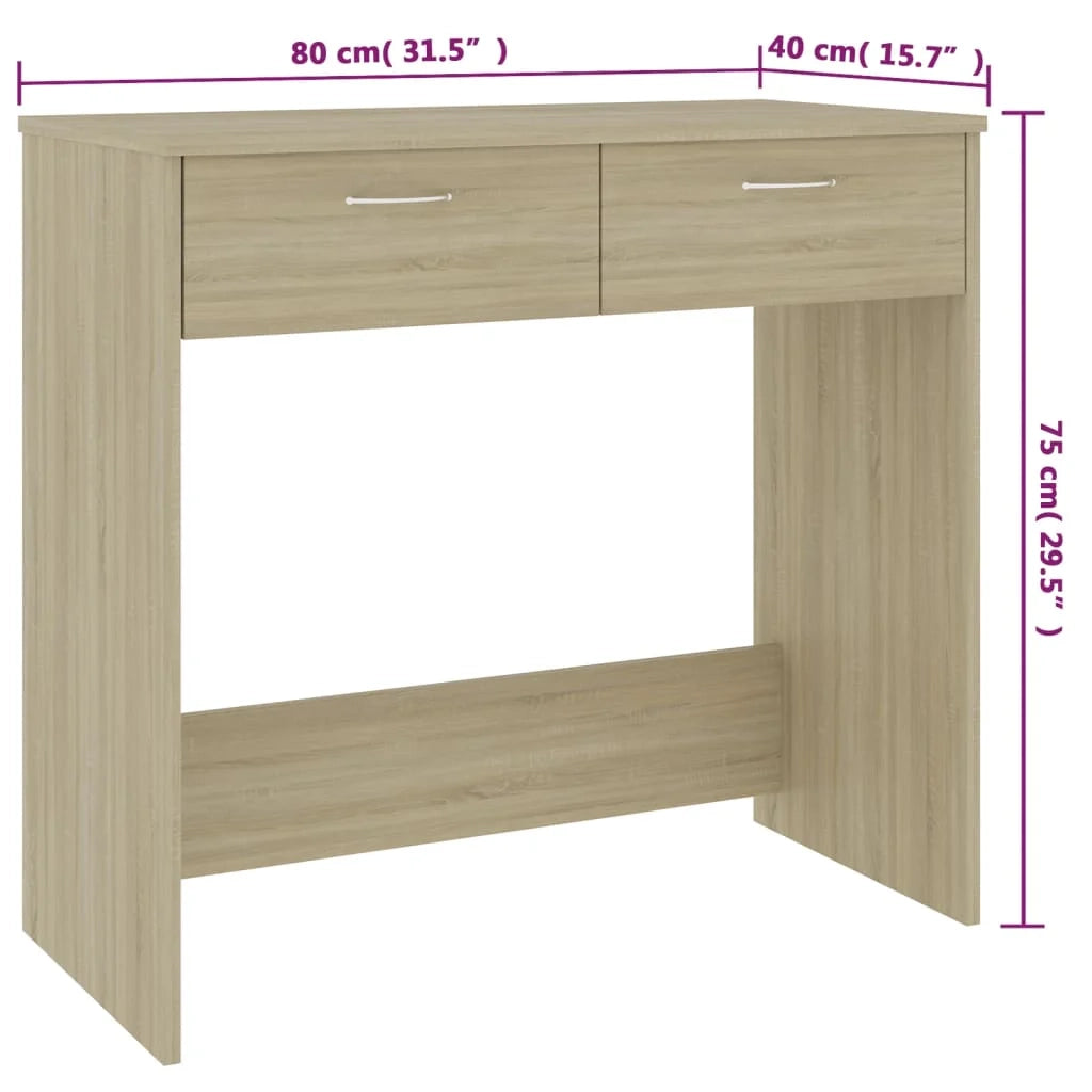 Scrivania tavolo postazione di lavoro mobile per computer studio rovere Sonoma 80 x 40 x 75 cm truciolato marrone 02_0023659
