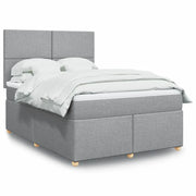Giroletto a Molle con Materasso Grigio Chiaro 160x200cm Tessuto
