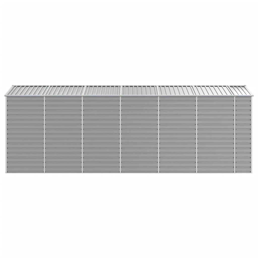 Casetta da giardino cabina ripostiglio casetta da esterno robusta casetta per attrezzi colore chiaro 191 x 555 x 198 cm acciaio zincato grigio 02_0022246