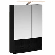Mobiletto per specchio da Bagno | Armadio da bagno Rovere Nero 50 x 14,5 x 70 cm