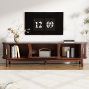 OKWISH Mobile TV con 2 Ante Scorrevoli, 1 Anta a Ribalta, 3 Vani, per Soggiorno, MDF, Marrone, 165 x 39.5 x 46 cm