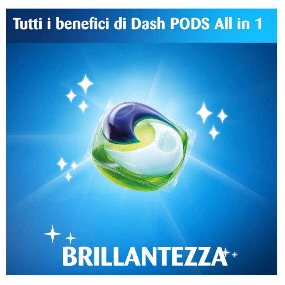 Dash allin1 pods detersivo per lavatrice in monodosi ambra 4 confezioni da 30 capsule