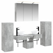 Set di mobili per il bagno 6 pcs Grigio Cemento 3407114