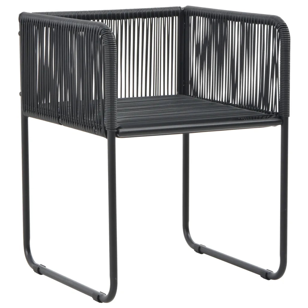 Set da Pranzo da Giardino 3 pz | Set Salotto da Giardino in Rattan PVC Nero