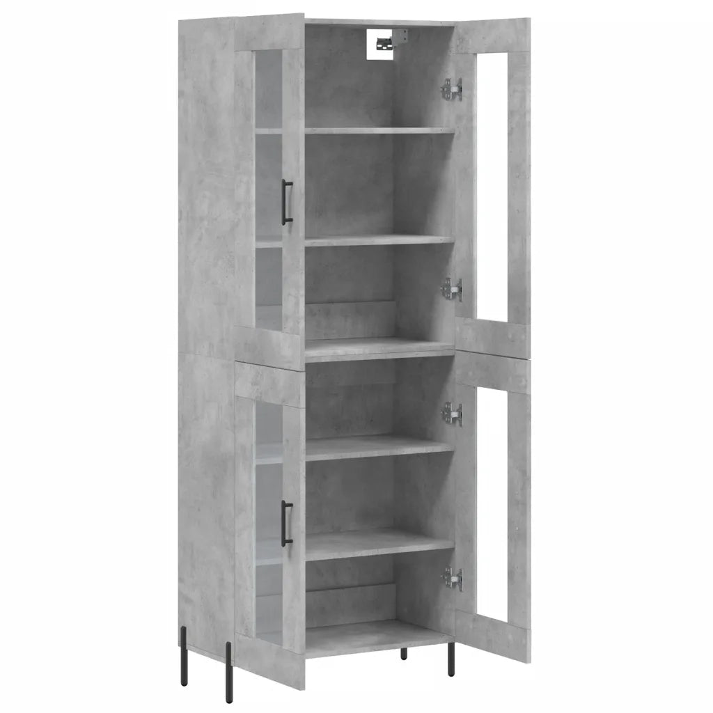 Credenza Grigio Cemento 69,5x34x180 cm in Legno Multistrato 3198285
