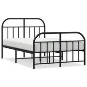 Letto matrimoniale | Letto per adulti | Giroletto con Testiera e Pediera Metallo Nero 120x190 cm