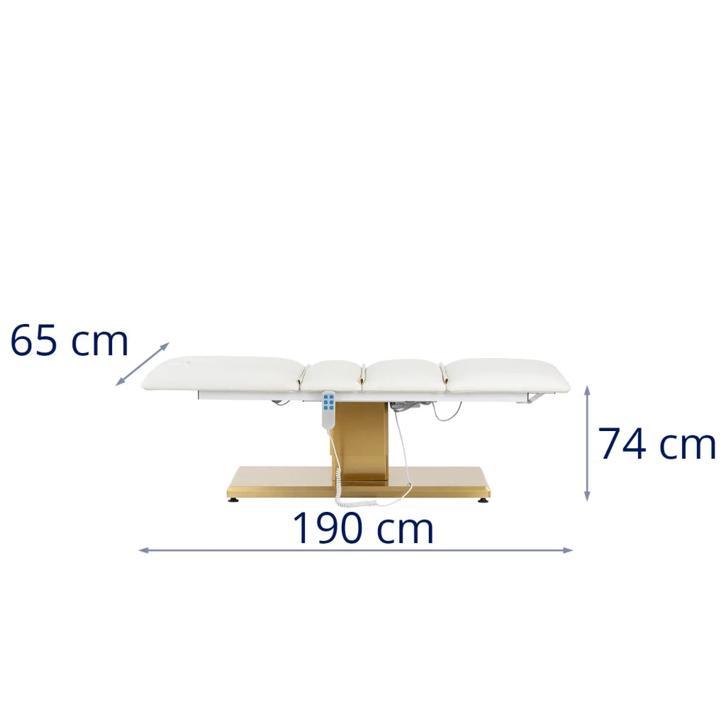 Poltrona estetica 150 kg 190 x 65 x 74 cm oro e bianco 14_0008991