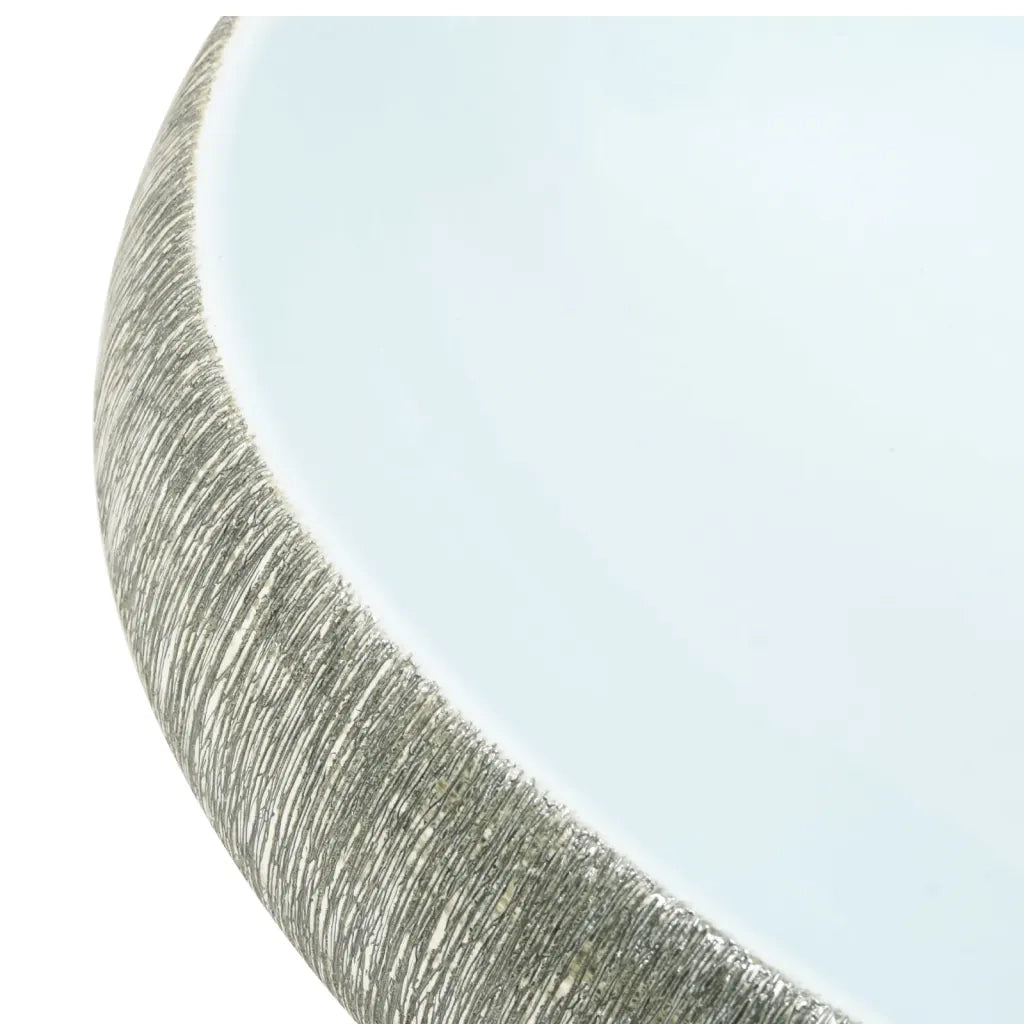 Lavabo da Appoggio Grigio e Blu Ovale 59x40x15 cm Ceramica CFW5651285