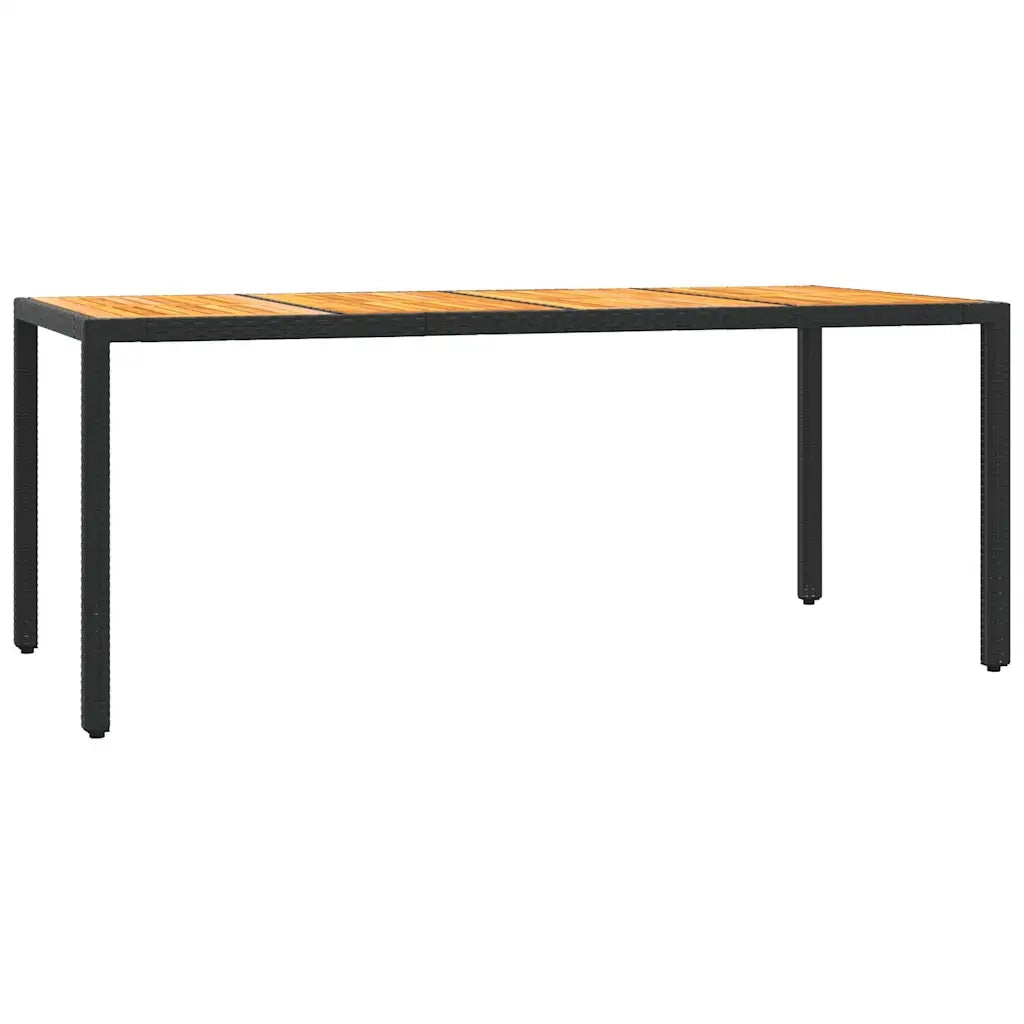 Set da Pranzo da Giardino 7 pz Nero con Cuscini in Polyrattan