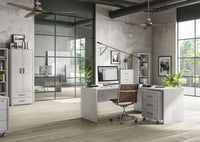 Armadio 2 Ante 2 Cassetti 71x182x41 cm Ossido Bianco