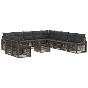 Set Divano da Giardino 12 pcs Grigio polyrattan