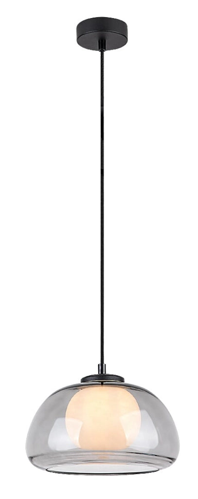 Lampada a sospensione Rabalux Elowen vetro fumè Ø25cm
