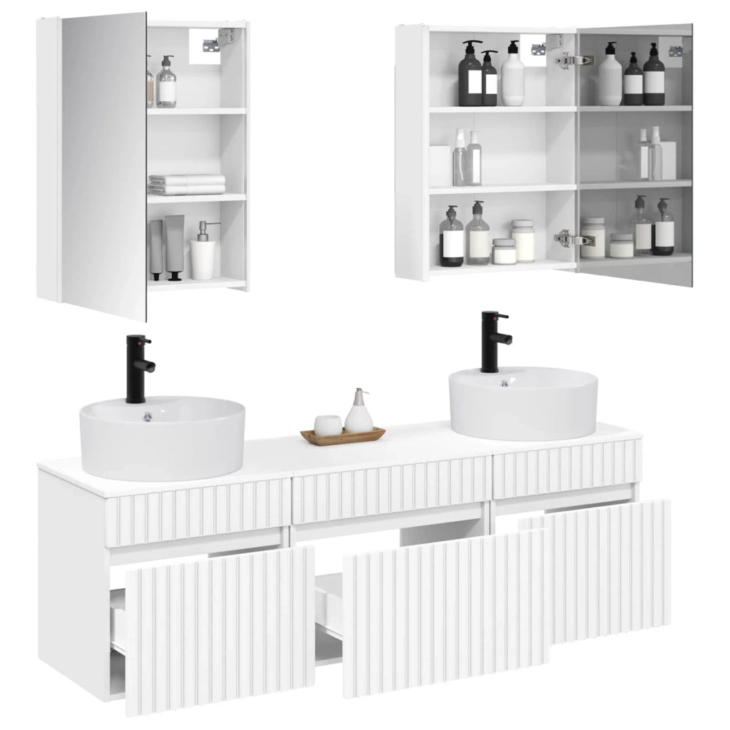 Set di Armadi da Bagno 5 pcs Bianco 53 x 15,5 x 70 cm 3406607