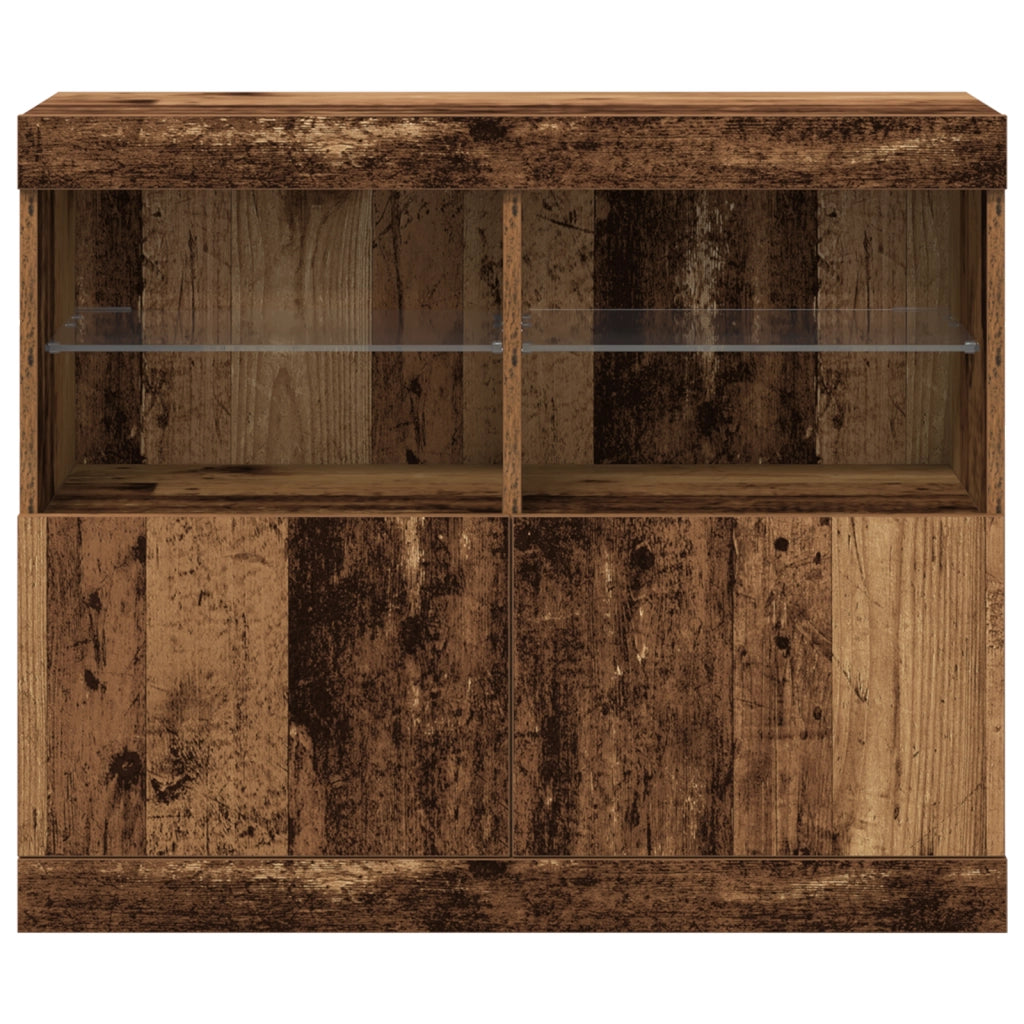 Sideboard con Luci LED Legno Vecchio 81x37x67 cm
