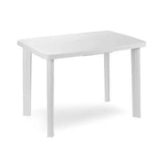 Trade Shop - Tavolo Da Giardino Rettangolare Bianco Arredo Esterno Resistente 101x68xh72cm 012138 -