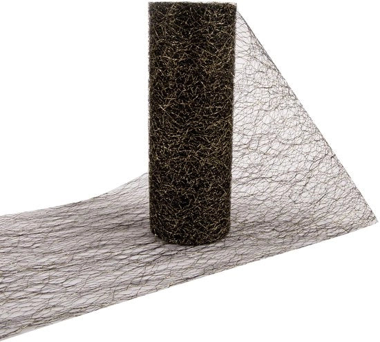 Tappeto da tavolo, tappeto da tavolo per natale, tappeto da tavolo in oro e argento, tappeto da tavolo per matrimonio, tappeto da tavolo in fleece per festa, matrimonio e natale DEK (15 x 900 cm, nero oro)
