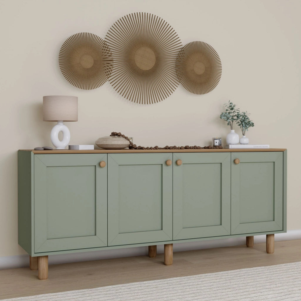 Credenza in legno "Bohem" - 180 x 40 x 75 cm - Verde