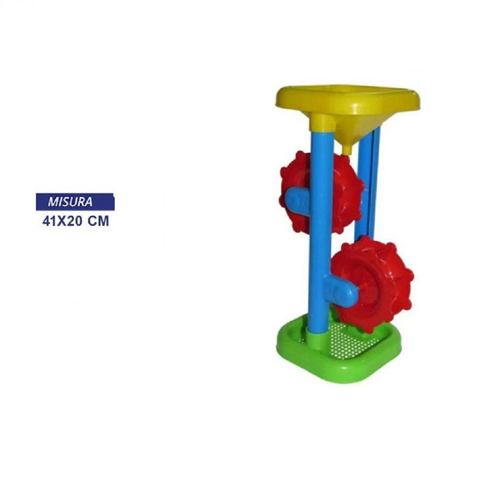 Trade Shop - Mulino Mare Con 2 Ruote Pale Spiaggia Gioco Estate Giocattolo Bambini 41 X 20 Cm -