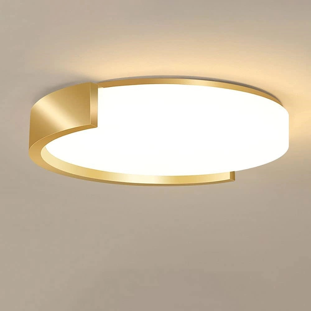 Trade Shop - Plafoniera Led 24 W Cerchio Oro Design Moderno Soffitto Tonda Luce Fredda 50125 -