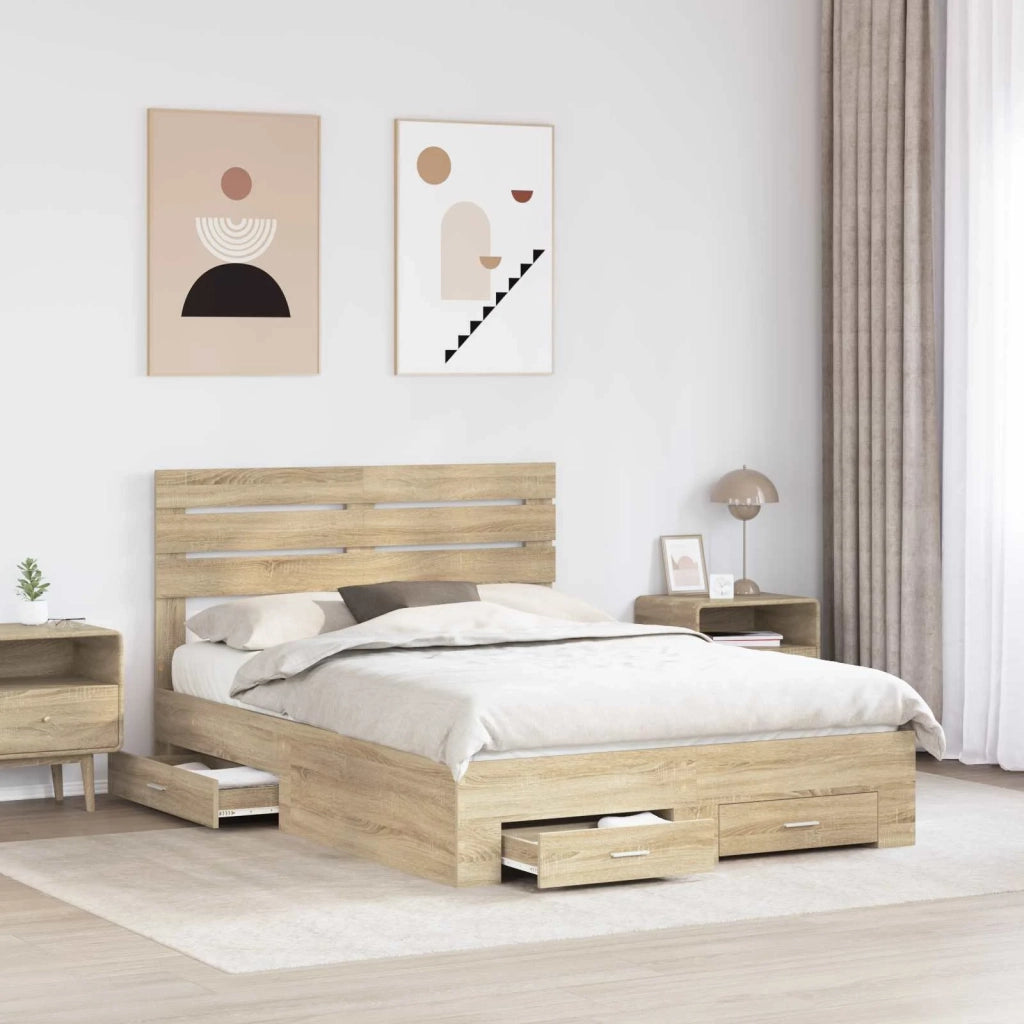 Struttura del letto con cassetto con testiera Legno multistrato 3411631