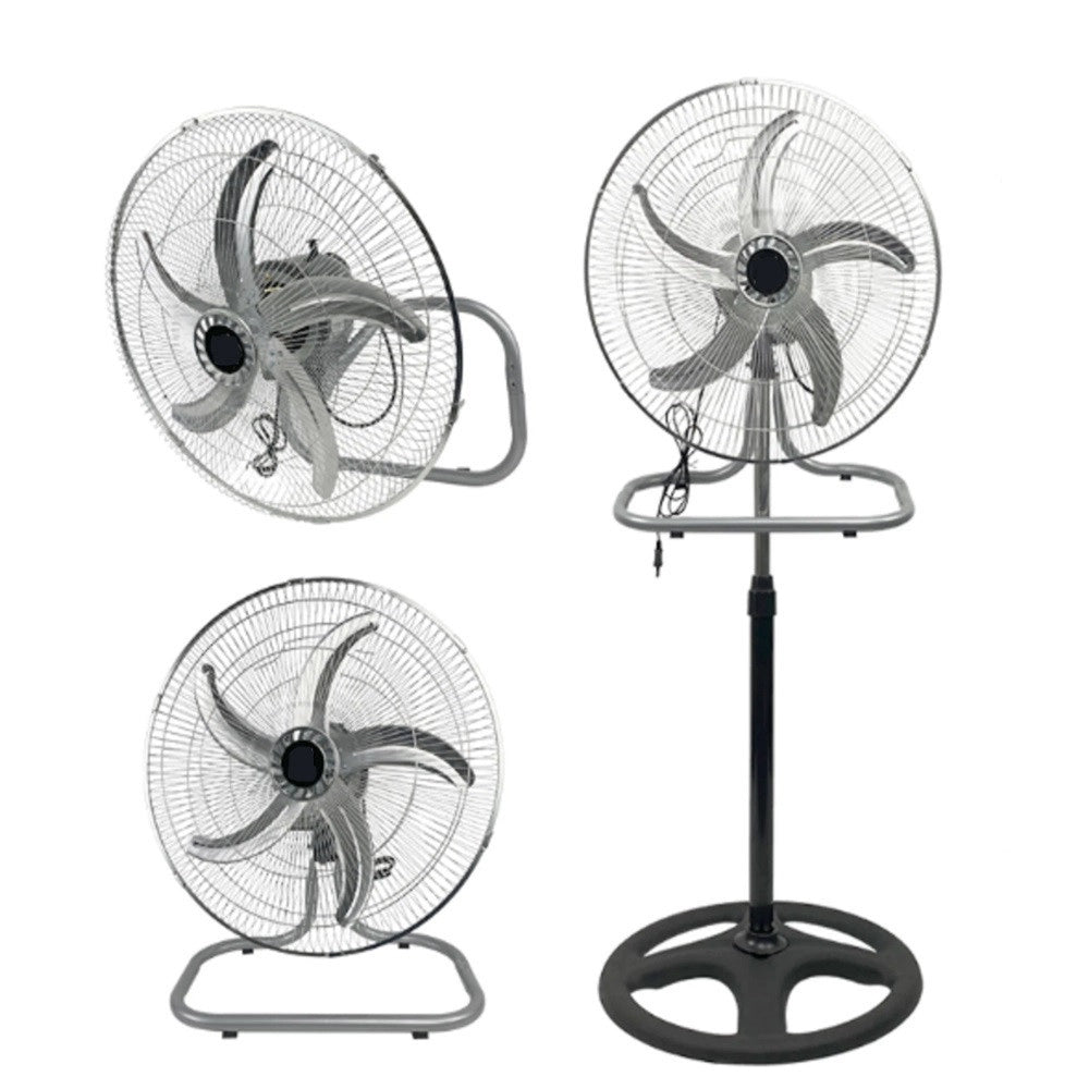 Trade Shop - Ventilatore 3in1 A Piantana Tavolo Muro 50cm 65 Watt Con 5 Pale 3 Velocità 6057002ml -