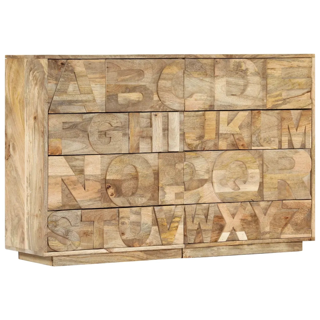 Mobile Alfabeto 6 Cassetti 120x35x79 cm in Legno Massello Mango 247712