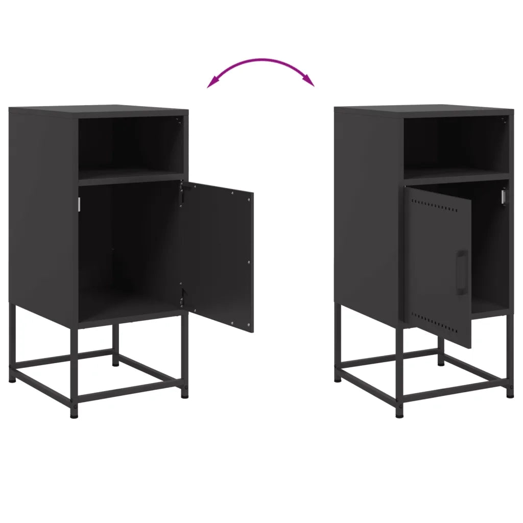 Comodino Nero 36x39x78 cm in Acciaio 846566
