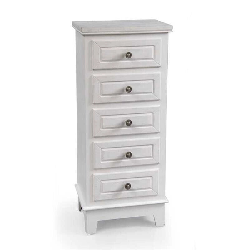 PERLA CASSETTIERA A 5 CASSETTI 40 X 30 X 94 CM COLORE BIANCO