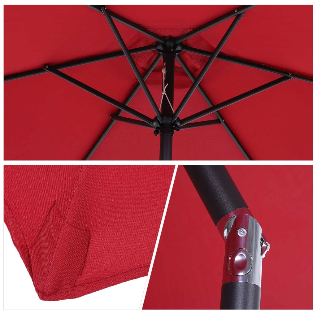 Parasole inclinabile da giardino ¨C zephmum ¨C alluminio rosso ?2,6x2,35m
